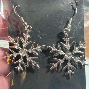 Silver Snowflake Earrings